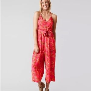 EUC Free People Pink Hot Tropics Jumpsuit